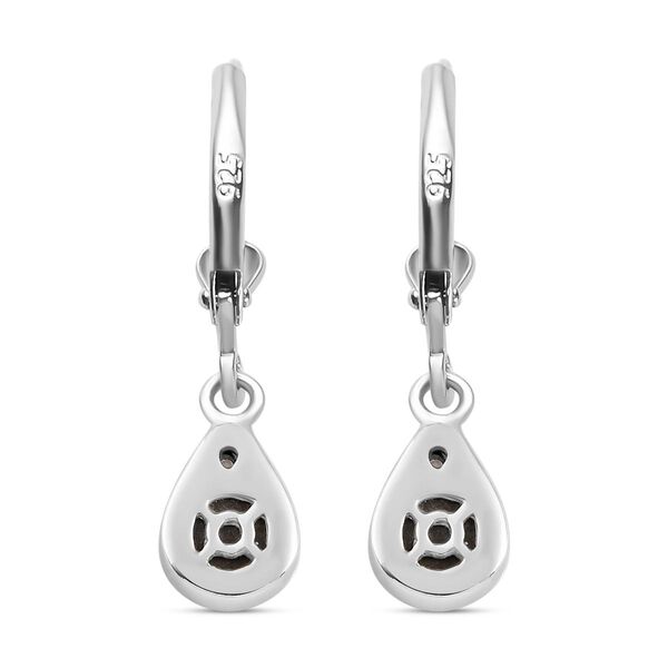 Meteorit und weiße Zirkon-Ohrringe, 925 Silber platiniert ca. 3.53 ct image number 5