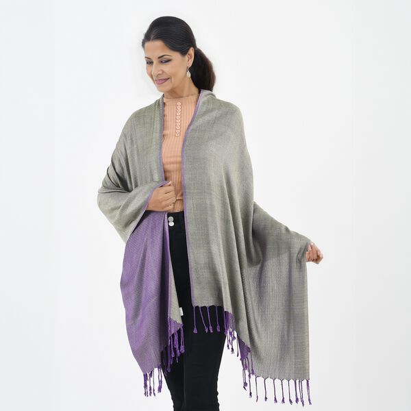 Doppelgewebter Schal, violett image number 3