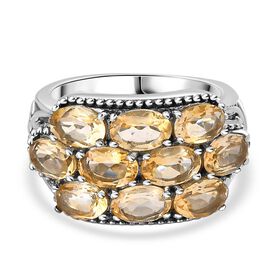 Citrin Ring, Edelstahl, (Größe 20.00) ca. 4.28 ct