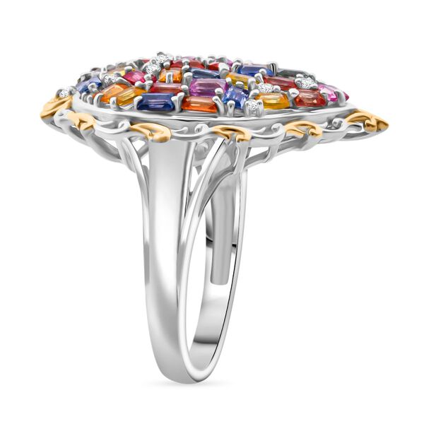 Mehrfarbiger Saphir und Zirkon Ring - 3,86 ct. image number 4