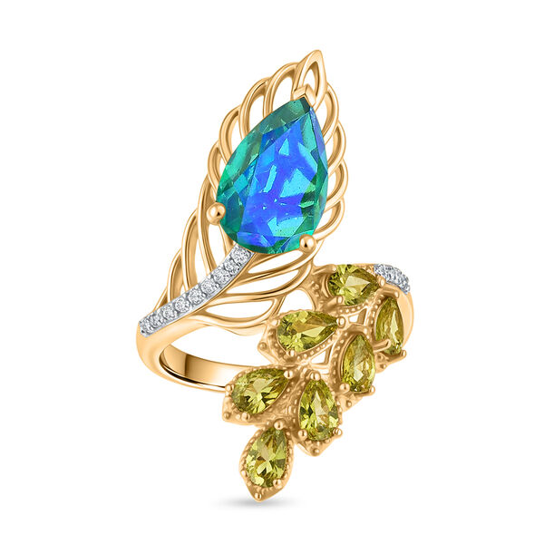 D'Joy Pfau Triplett Quarz, Peridot und Zirkon Ring - 4,90 ct.