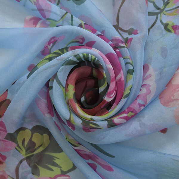 LA MAREY - bedruckter Seidenschal, 180x110 cm, florales Muster image number 4