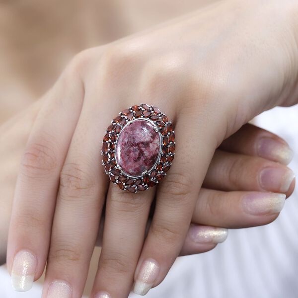 AA Thulit und roter Granat-Ring - 23,69 ct. image number 3