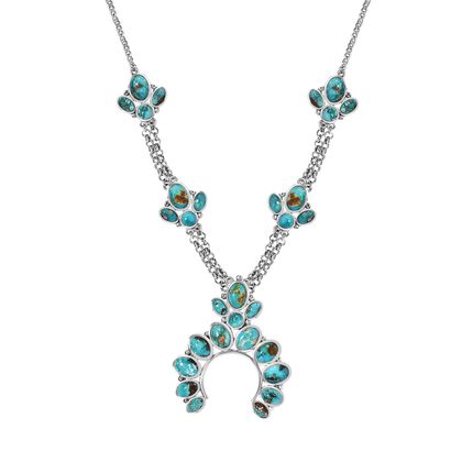 Sierra Nevada T&uuml;rkis Halskette ca. 45 cm 925 Silber platiniert ca. 15.81 ct