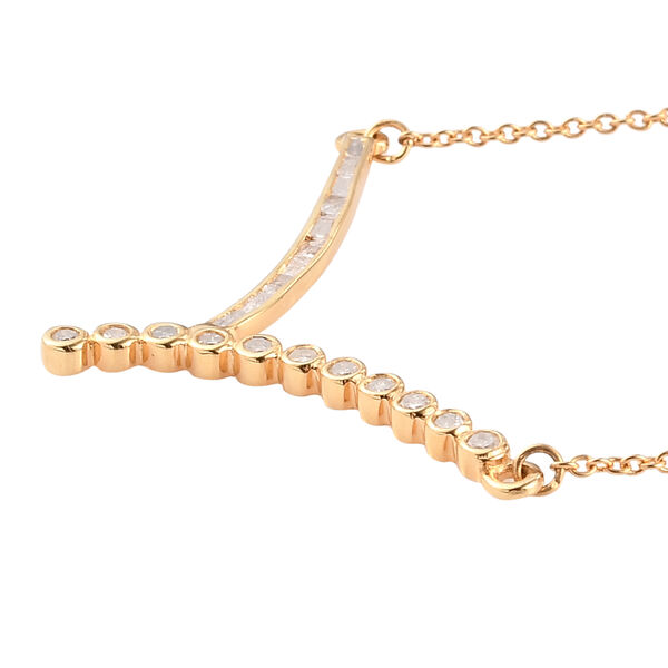 Diamant Y-Halskette in Silber image number 4