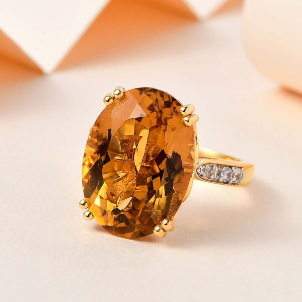 Citrin und Zirkon Cocktail Ring- 13,73 ct. image number 2
