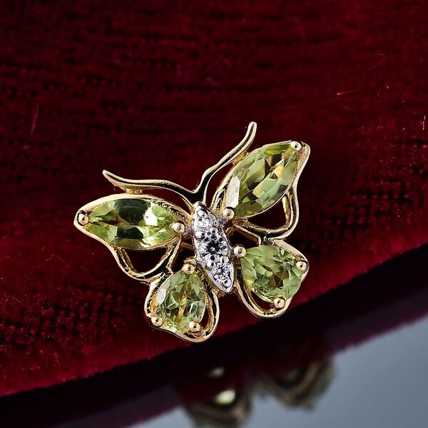 D'Joy Peridot Anh&auml;nger 925 Silber vergoldet ca. 0.97 ct image number 2