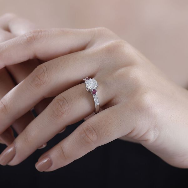 Moissanit und afrikanischer Rubin-Ring - 1,30 ct. image number 3