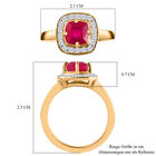 Afrikanischer Rubin und Zirkon Ring 925 Silber vergoldet  ca. 1,90 ct image number 6