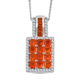 D’joy AAA Feuer opal Schmuckset 925 Silber rhodiniert ca. 2,56 ct.