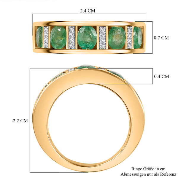 Kagem sambischer Smaragd und Zirkon-Ring - 1,73 ct. image number 7