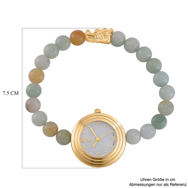 Mehrfarbiger Amazonit Uhren Reiner Edelstahl Bicolor flexibel ca. 50,00 ct. image number 7