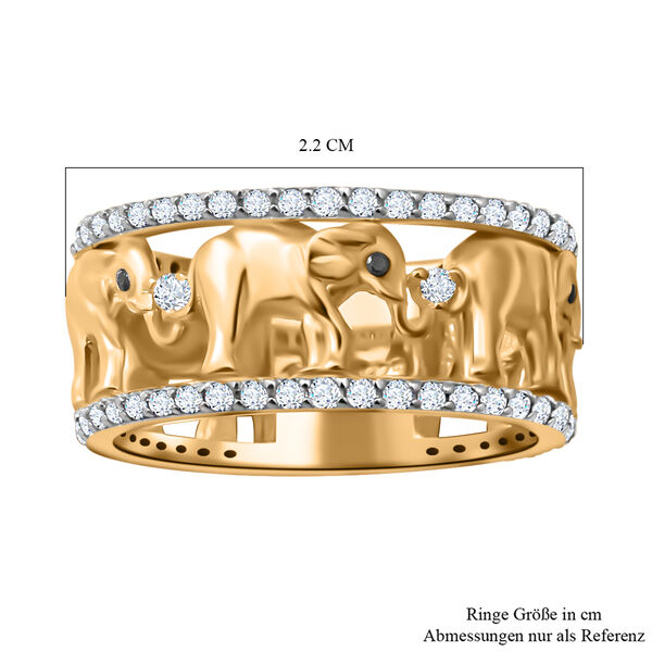 LUSTRO STELLA - wei&szlig;er Zirkonia-Elefant-Bandring image number 8