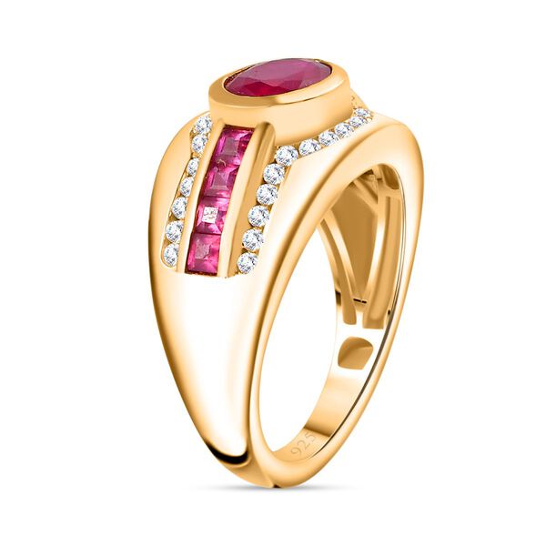 Afrikanischer Rubin und Zirkon-Ring - 3 ct. image number 5