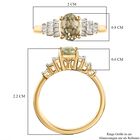 AAA Turkizit und weißer Diamant-Ring, 925 Silber Gelbgold Vermeil  ca. 1,02 ct image number 6