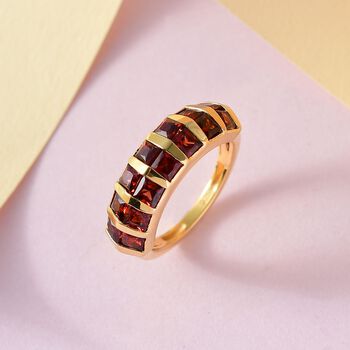 Nat&uuml;rlicher Mosambik Granat Ring, 925 Silber vergoldet (Gr&ouml;&szlig;e 21.00) ca. 2.77 ct