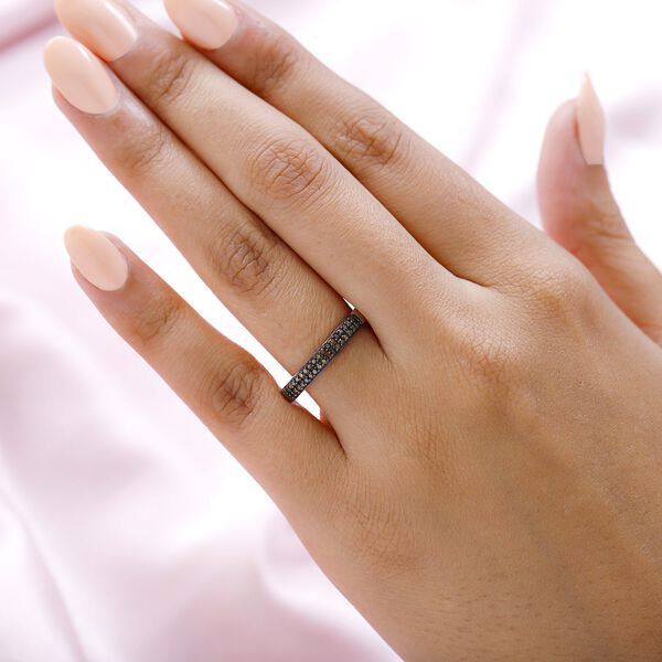 Roter Diamant Ring, 925 Silber platiniert (Größe 16.00) ca. 0.20 ct image number 3