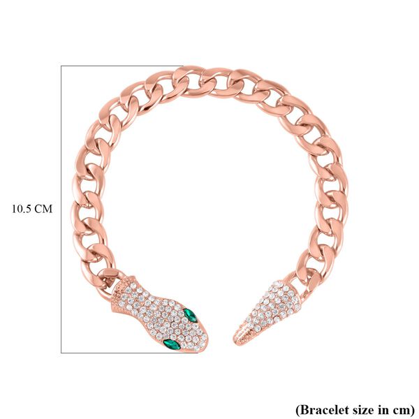 Glas, Wei&szlig;er Kristall Armband ca. 26.75 cm  Std Rose image number 5