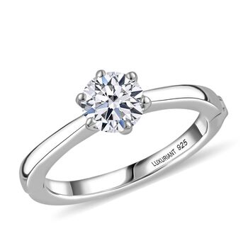 LUXURIANT SGL zertifizierter SI-GH Labor Diamant Solit&auml;r Ring, 925 Silber rhodiniert - 1 ct.