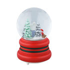 Schneekugel mit Musik und Licht, Weihnachtsmann und Haus, Größe: 15x10 cm  image number 2