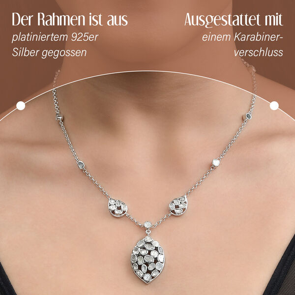 Polki Diamant Halskette, 45 cm - 2 ct. image number 2