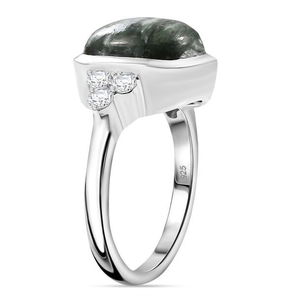 Sibirischer Seraphinite und Zirkon Ring - 5,61 ct. image number 5