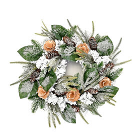 Weihnachtskranz, Weihnachtsdekoration, Durchmesser 45 cm, Grün und Mehrfarbig 