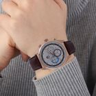 William Hunt - Echtleder-Armbanduhr im Hollywood-Glamour-Stil, 5ATM Wasserdicht, Japanisches Uhrwerk, rosefarben image number 2