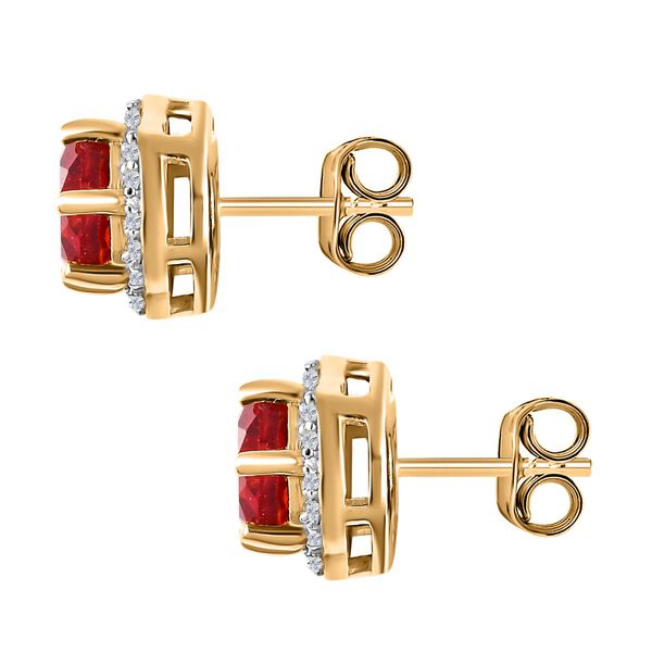 Synthetische Padparadscha Saphir und Zirkon-Ohrringe - 2,84 ct. image number 5