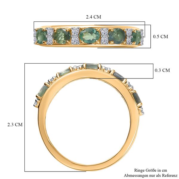 AAA Alexandrit, Lab Grown Diamant Ring 375 Gold (Größe 17.00) ca. 1,16 ct image number 7