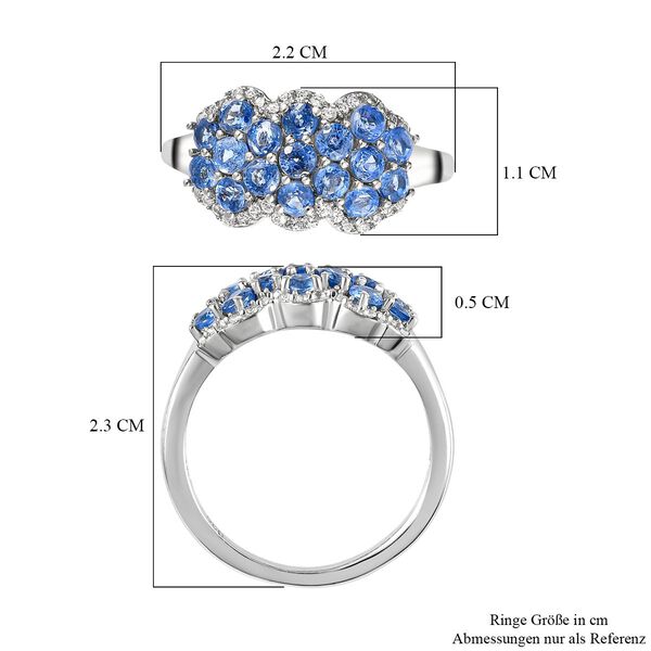 Kaschmir Kyanit und wei&szlig;er Zirkon-Ring - 1,82 ct. image number 7