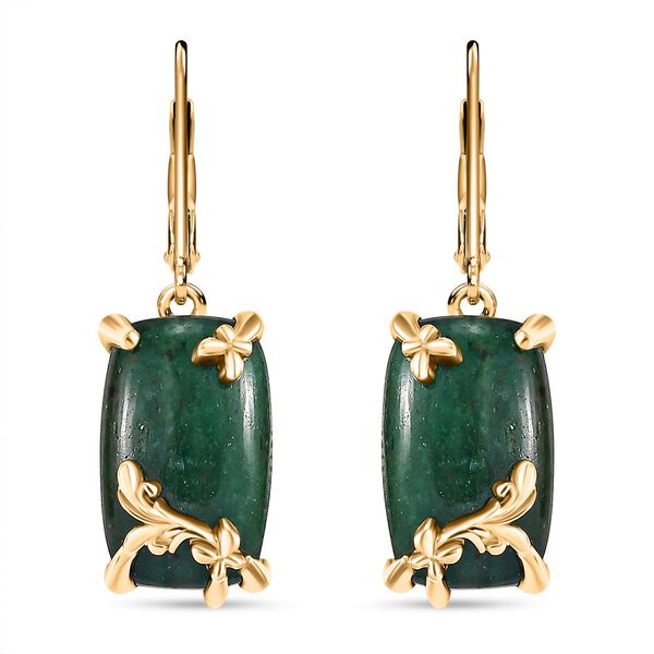 Gr&uuml;ne Aventurin Ohrringe, Messing, ca. 15.95 ct