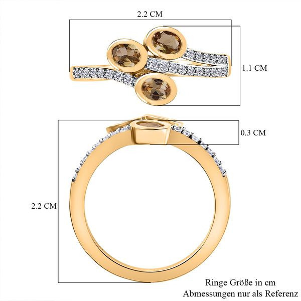 AA natürlicher, goldener Tansanit und Zirkon-Ring - 0,79 ct. image number 7