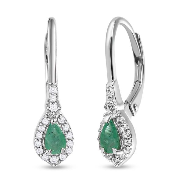 AAA Smaragd und Zirkon-Ohrringe - 0,65 ct. image number 4