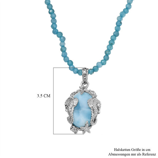 AA Larimar und Apatit Anh&auml;nger mit 45cm Kette - 82 ct. image number 6