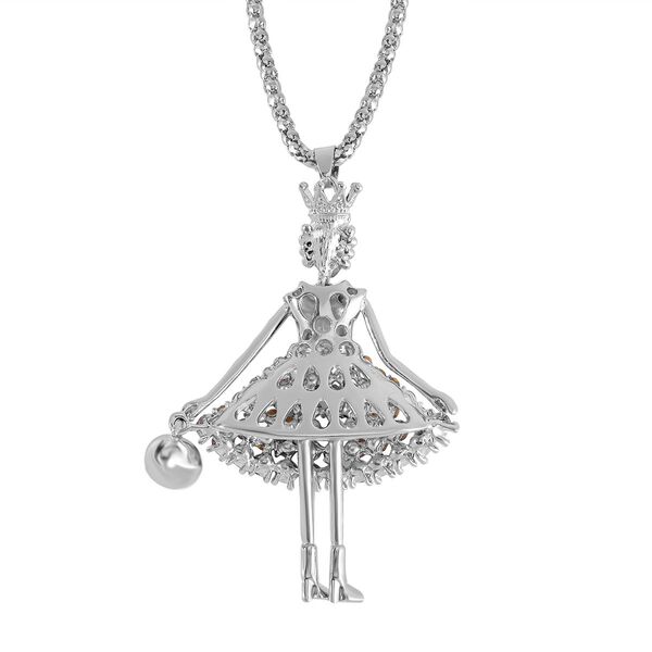 Emaillierte AB, schwarze und nordlichtfarbene Kristall Halskette, 70+5 cm image number 4