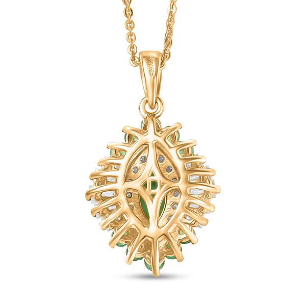 D&rsquo;Joy AAA Kagem sambischer Smaragd und Moissanit Anh&auml;nger mit 50cm Kette und Ring image number 6