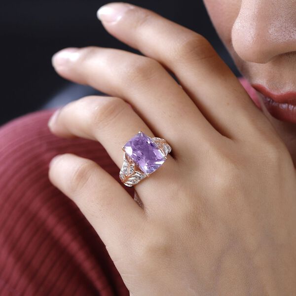 Rose De France Amethyst und Zirkon-Ring - 6,42 ct. image number 3
