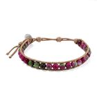 Fuchsia-grüner Regenblumen-Yuhua-Quarzit Armband, flexibel, ca. 35.00 ct