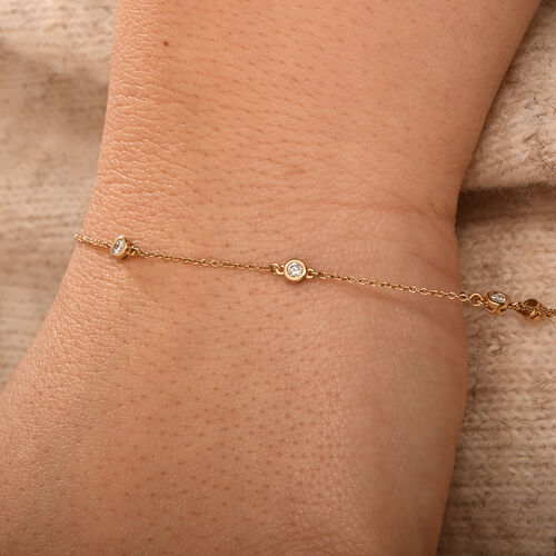 LUXURIANT DIAMOND- SI-GH Labor Diamant Armband, 18cm, 925 Silber Gelbgold Vermeil - 0,25 ct. image number 1