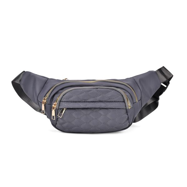 Nylon-Gürteltasche mit RFID-Schutz, 36x4x13cm, Grau image number 0