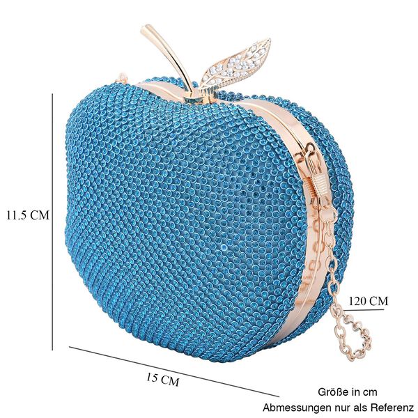 Apple-Clutch mit Kristallverzierung, Gr&ouml;&szlig;e 15x11,5 cm, Blau image number 7