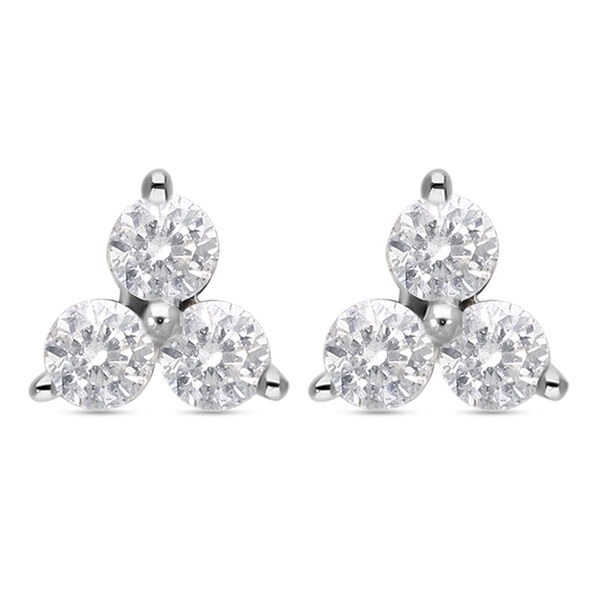 Diamant Trilogie-Ohrstecker, zertifiziert I1-I2 G-H in 585 Gelbgold