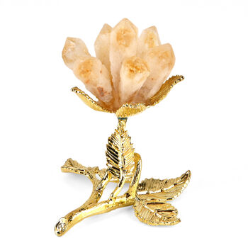 "Crystal flower decoration Material:Crystal+metal Color:Gold"