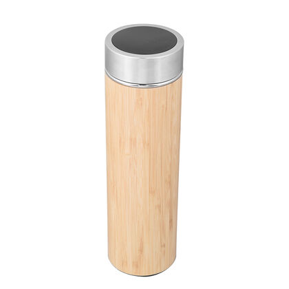 Bambus-Thermobecher mit digitaler Temperaturanzeige aus Edelstahl 500ml
