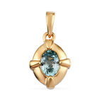 2er-Set Kambodschanischer blauer Zirkon Ring und Anhänger 925 Silber vergoldet ca. 2,62 ct image number 4