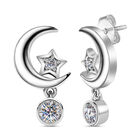 88 Facetten Moissanit Ohrringe 925 Silber platiniert ca. 0,41 ct