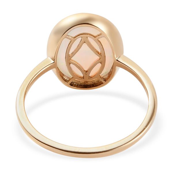 AAA Nat&uuml;rlicher &Auml;thiopischer Opal Solit&auml;r Ring 375 Gelbgold image number 5
