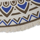 Handgewebter Teppich aus 100% Baumwolle, 150 cm Durchmesser, Mandala Schwarz image number 4
