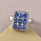 AAA Tansanit und Zirkon Cluster Ring - 2,33 ct. image number 1